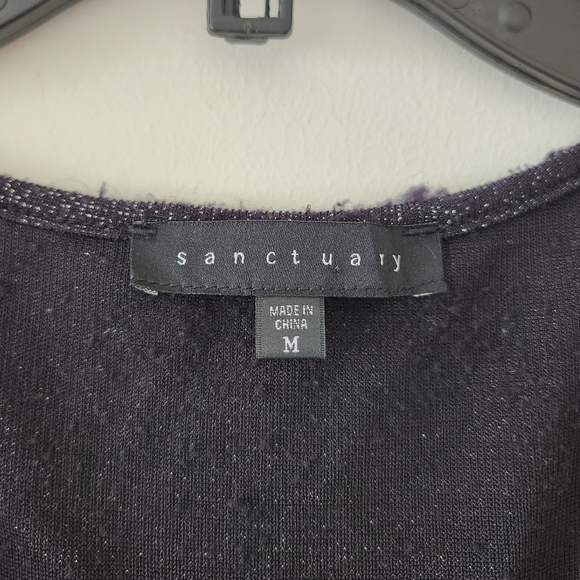 Sanctuary Dress Metallic Sparkle A-Line Sweater Dress Black Silver Medium - Picture 7 of 7